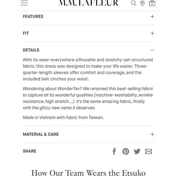 MM Lafleur Etsuko Wonder Tech dress in black, Size 8 06 - Picture 4 of 11